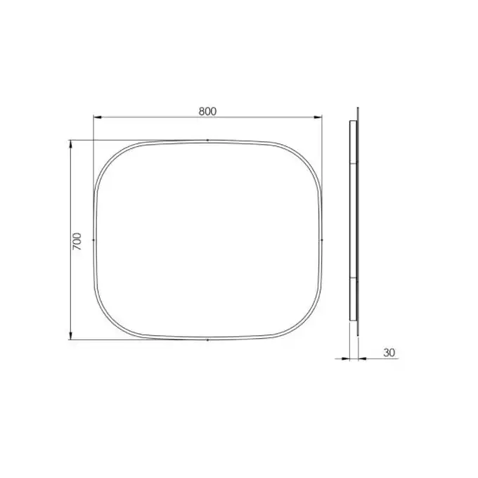 Lustro LED SHARON 80/70 black ELITA RE060800010560