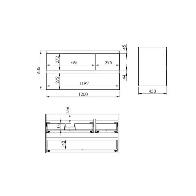 Szafka podumywalkowa SPLIT 120 3S L stone matt PDW ELITA RE012006157040