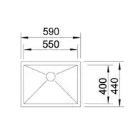 Zlewozmywak ZEROX 550-U Stal polerowana, InFino BLANCO 521591