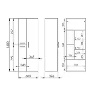 Słupek KWADRO PLUS 60 3D black HG PDW ELITA 167655