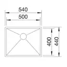 Zlewozmywak ZEROX 500-U Stal polerowana, InFino BLANCO 521589