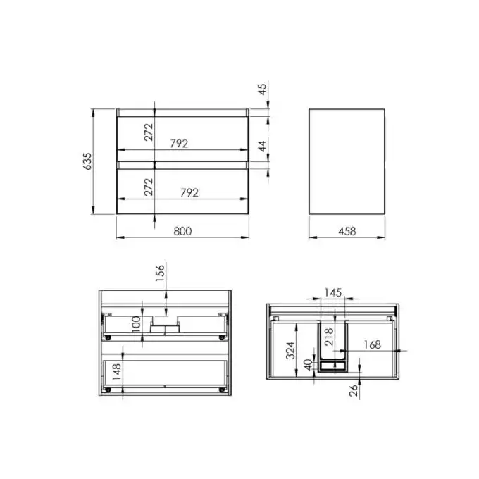 Szafka podumywalkowa SPLIT 80 2S anthracite matt PDW ELITA RE010800056010