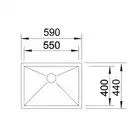 Zlewozmywak ZEROX 550-U Stal polerowana, InFino BLANCO 521591