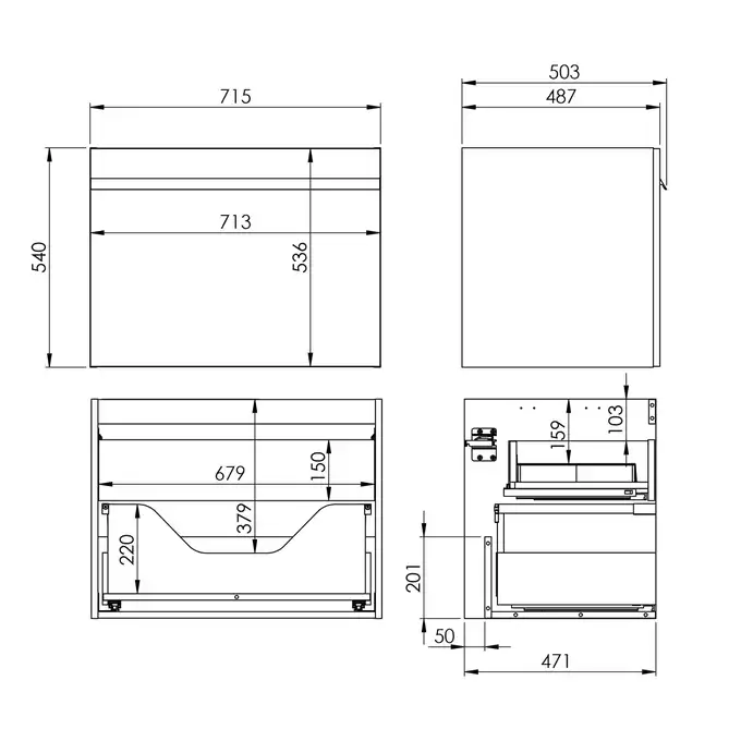 Szafka podumywalkowa MOODY 70 1S+1S white HG PDW ELITA RE010700038060