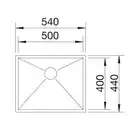 Zlewozmywak ZEROX 500-IF Stal polerowana, InFino BLANCO 521588