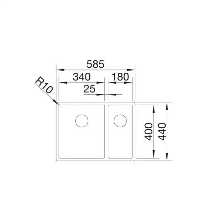 Zlewozmywak CLARON 340/180-IF Stal polerowana prawa, InFino BLANCO 521608