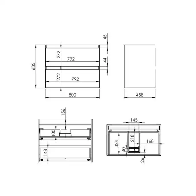 Szafka podumywalkowa SPLIT 80 2S white matt PDW ELITA RE010800055290