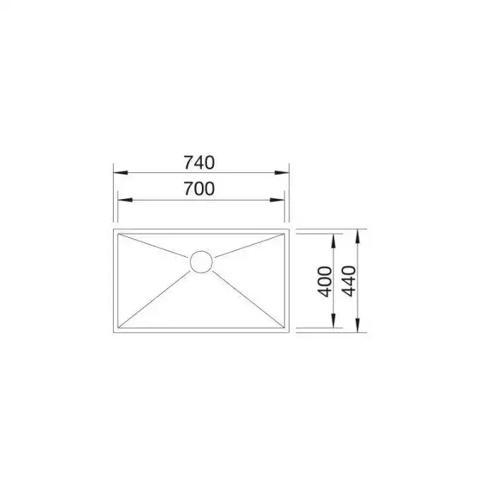 Zlewozmywak ZEROX 700-IF Stal polerowana, InFino BLANCO 521592