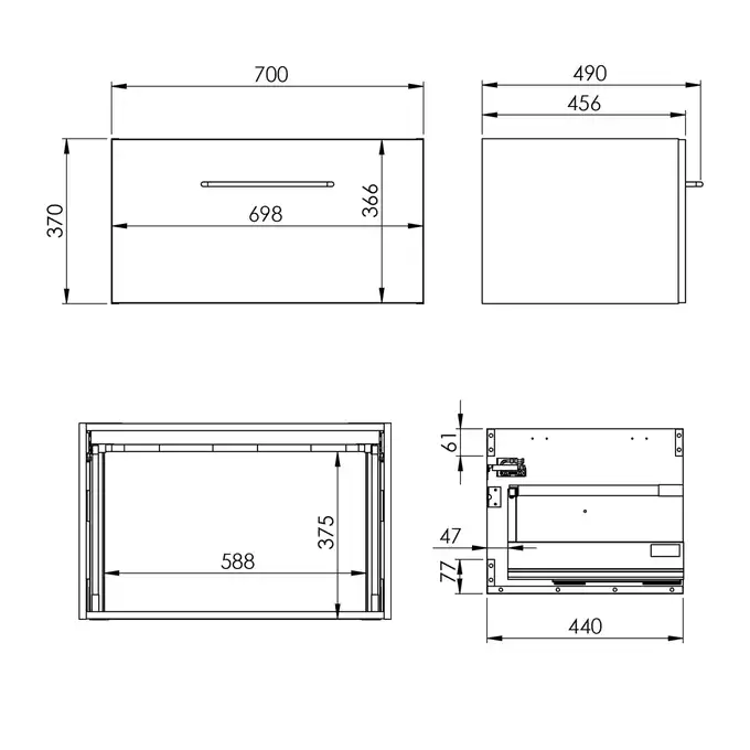 Szafka podumywalkowa FUTURIS 70 1S white HG PDW ELITA 166932