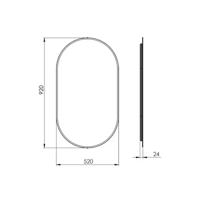 Lustro LED SHARON OVAL 52/92 black ELITA RE060520010560