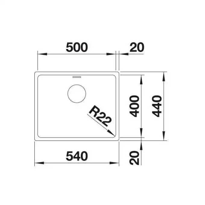 Komora ANDANO 500-U Stal polerowana, InFino BLANCO 522967