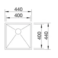 Zlewozmywak ZEROX 400-U Stal polerowana, InFino BLANCO 521585