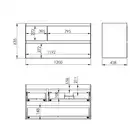 Szafka podumywalkowa SPLIT 120 3S P white matt PDW ELITA RE012005155290