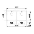 Komora ANDANO 400/400-U Stal polerowana, InFino BLANCO 522987