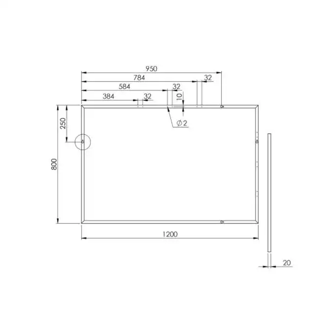 Lustro rama 120/80 chrom 8mm uniwersalne ELITA RE061200020040