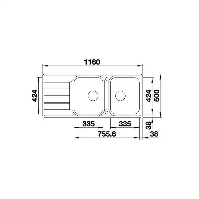 Zlewozmywak CLASSIMO 8 S-IF Stal polerowana odwracalny, korek auto., PushControl, InFino BLANCO 525332