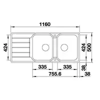 Zlewozmywak CLASSIMO 8 S-IF Stal polerowana odwracalny, korek auto., PushControl, InFino BLANCO 525332