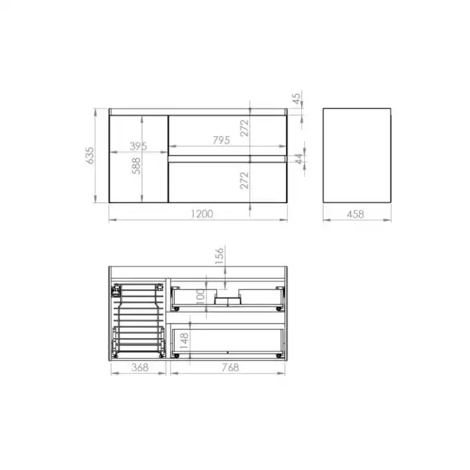 Szafka podumywalkowa SPLIT 120 2S P CARGO white matt PDW ELITA RE011205255290