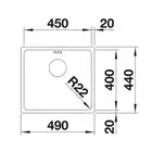 Komora ANDANO 450-U Stal polerowana, InFino BLANCO 522963