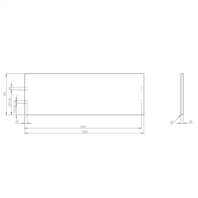 Blat MDF 140(70+70)/49,4/2,8 dąb CLASSIC PCV ELITA RE05140012S780