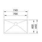 Zlewozmywak ZEROX 700-IF Stal polerowana, InFino BLANCO 521592