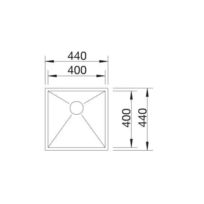 Zlewozmywak ZEROX 400-U Stal polerowana, InFino BLANCO 521585