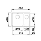 Komora ANDANO 340/180-U Stal polerowana lewa, InFino BLANCO 522979