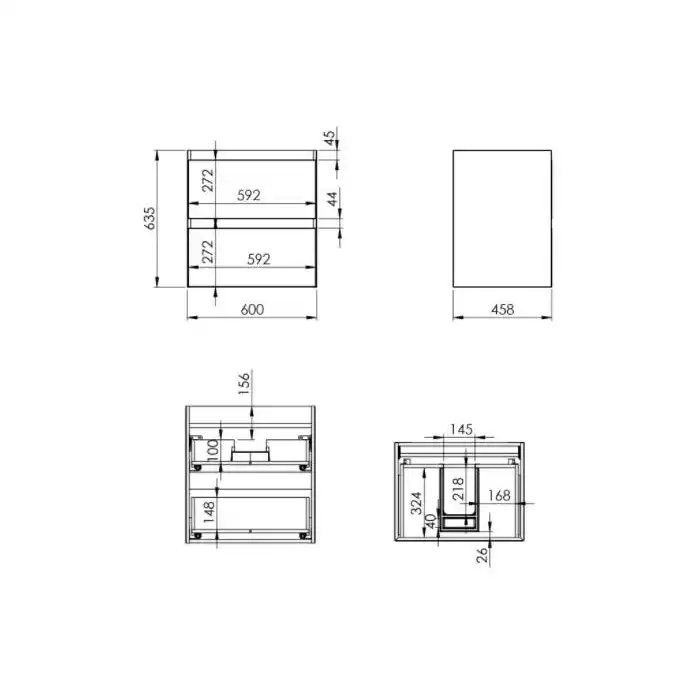 Szafka podumywalkowa SPLIT 60 2S white matt PDW ELITA RE010600055290