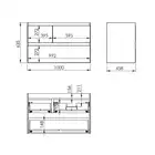 Szafka podumywalkowa SPLIT 100 3S P stone matt PDW ELITA RE011005157040