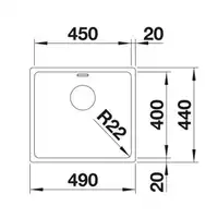 Komora ANDANO 450-U Stal polerowana, InFino BLANCO 522963