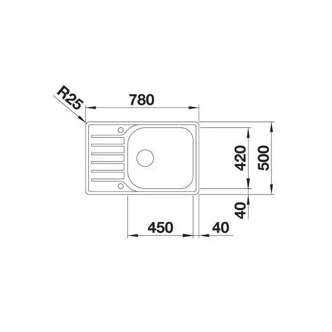 Zlewozmywak LANTOS XL 6 S-IF Compact Stal szczotkowana odwracalny, korek auto. BLANCO 523140