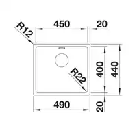 Komora ANDANO 450-IF Stal polerowana, InFino BLANCO 522961