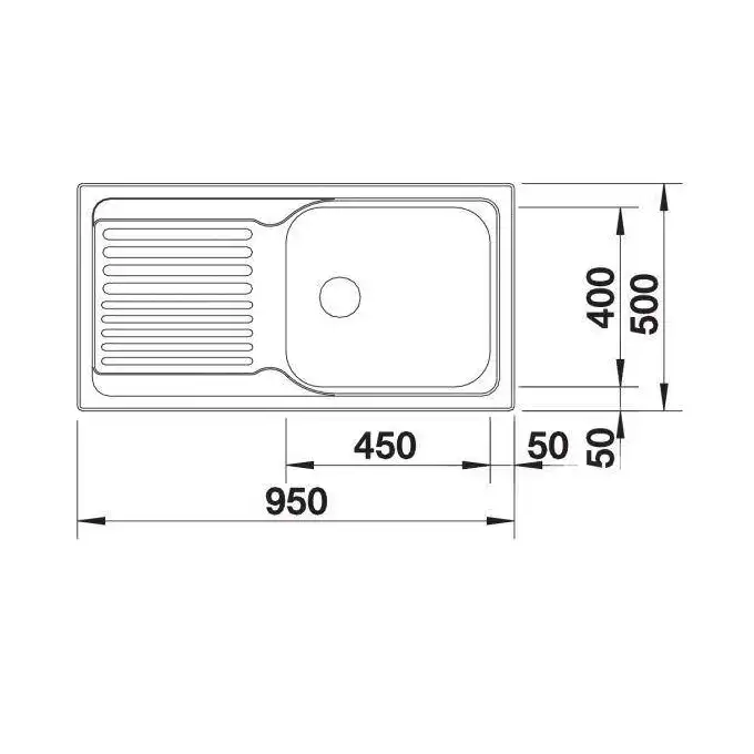 Zlewozmywak TIPO XL 6 S Stal matowa odwracalny, korek auto. BLANCO 514243