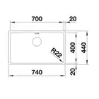 Komora ANDANO 700-U Stal polerowana, InFino BLANCO 522971