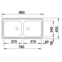 Zlewozmywak TOP EZ 8x4 Stal matowa odwracalny, bez przelewu (1 1/2) BLANCO 500372