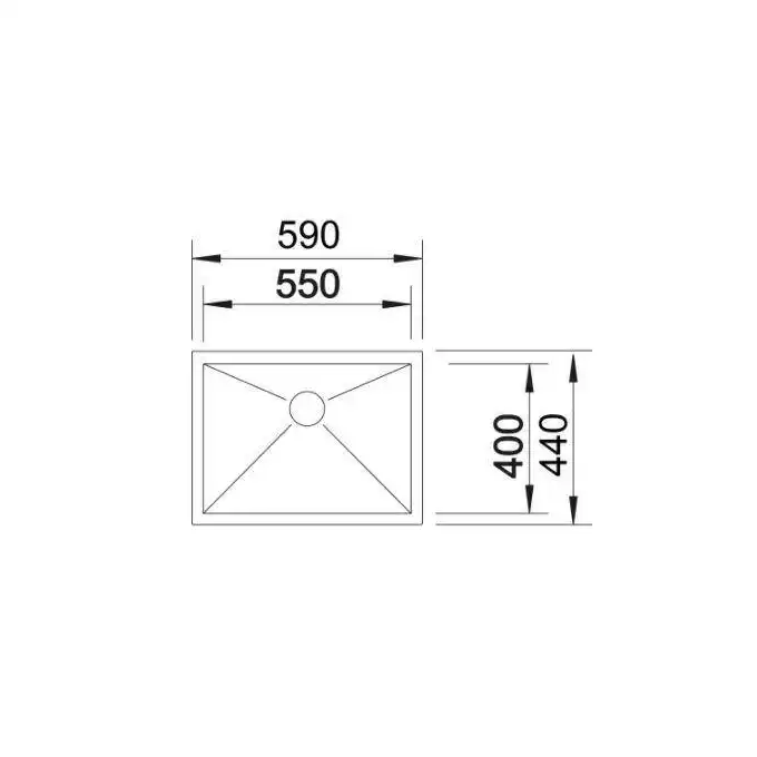 Zlewozmywak ZEROX 550-U Stal polerowana, InFino BLANCO 521591