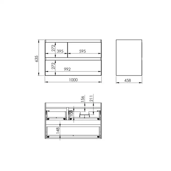 Szafka podumywalkowa SPLIT 100 3S P white matt PDW ELITA RE011005155290