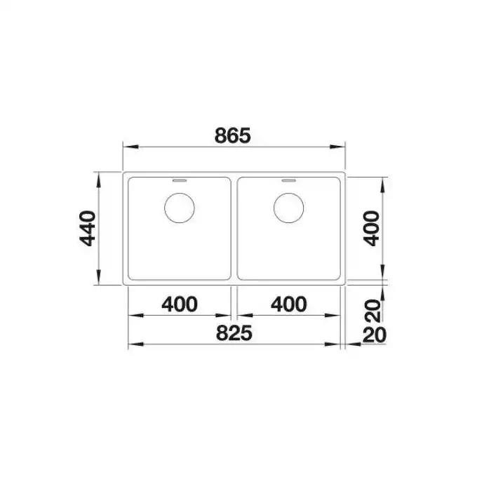 Komora ANDANO 400/400-U Stal polerowana, InFino BLANCO 522987