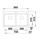 Zlewozmywak DIVON II 8-IF Stal polerowana, korek auto., InFino BLANCO 521663