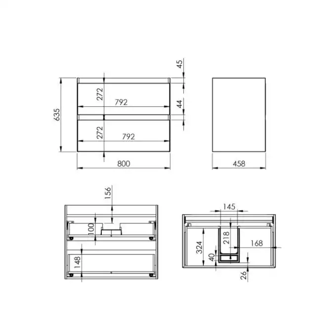 Szafka podumywalkowa SPLIT 80 2S stone matt PDW ELITA RE010800057040