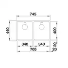 Komora ANDANO 340/340-U Stal polerowana, InFino BLANCO 522983