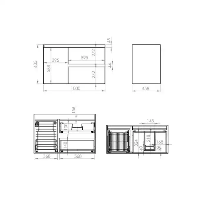 Szafka podumywalkowa SPLIT 100 2S P CARGO white matt PDW ELITA RE011005055290