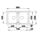 Zlewozmywak CLASSIMO 8-IF Stal polerowana odwracalny, korek auto., PushControl, InFino BLANCO 525331