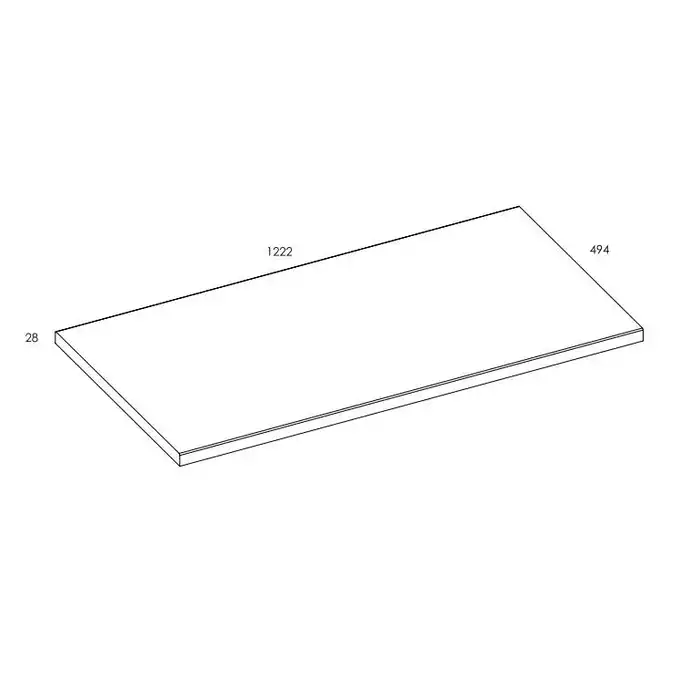 Blat MDF 120/49,4/2,8 white HG PCV ELITA RE051200128060