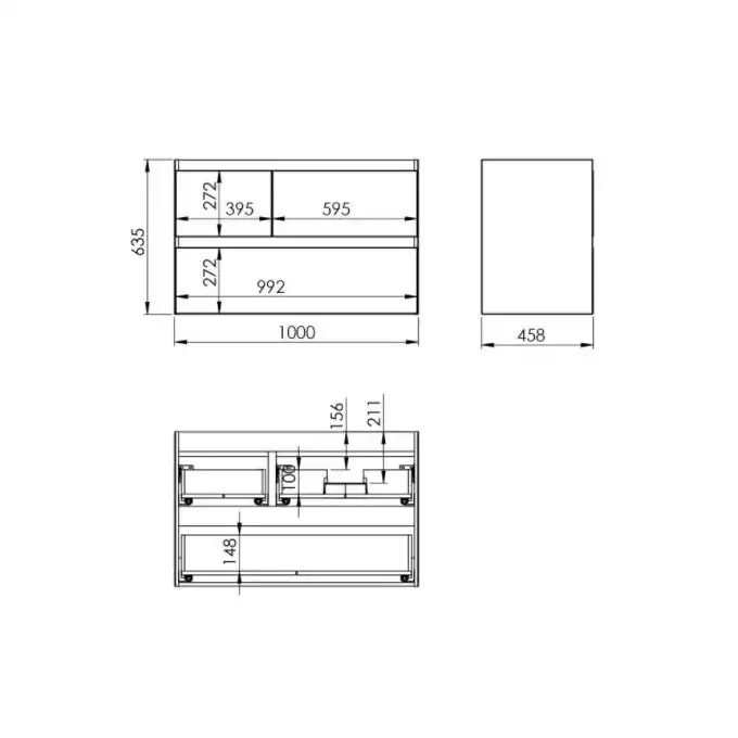 Szafka podumywalkowa SPLIT 100 3S P anthracite matt PDW ELITA RE011005156010