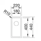 Zlewozmywak CLARON 180-U Stal polerowana, InFino BLANCO 521565