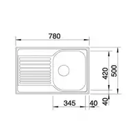 Zlewozmywak TIPO 45 S Compact Stal matowa, korek auto. BLANCO 514104