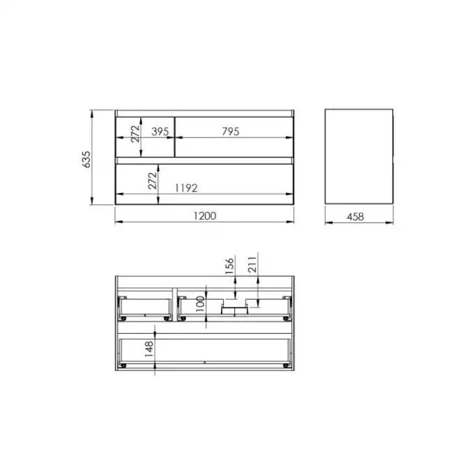 Szafka podumywalkowa SPLIT 120 3S P white matt PDW ELITA RE012005155290