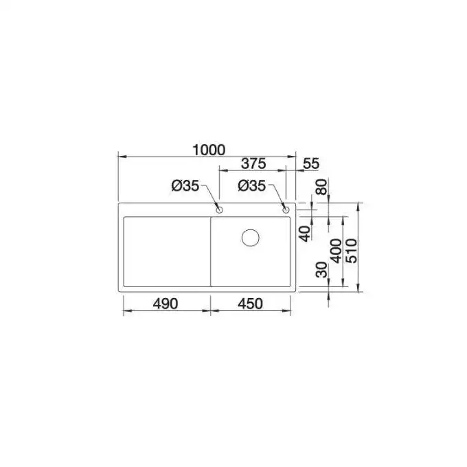 Zlewozmywak CLARON 5 S-IF Stal polerowana prawa, korek auto., InFino, PushControl BLANCO 521625