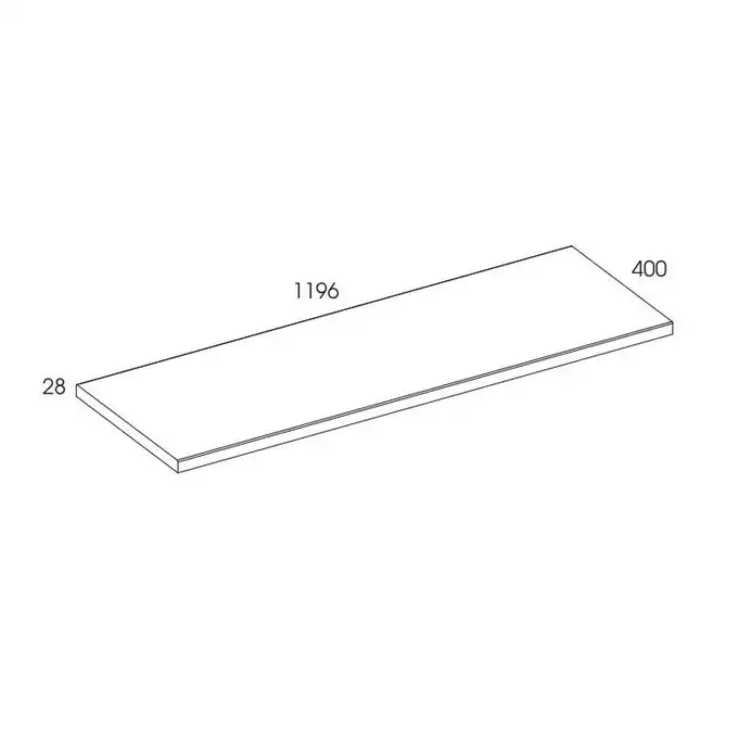 Blat MDF 120/40/2,8 white HG PCV ELITA 166868